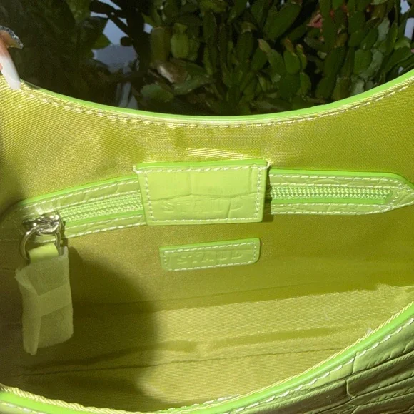 🔥🔥🔥NEW Staud Rey Green Croc Embossed Leather Shoulder Bag - Picture 13 of 14